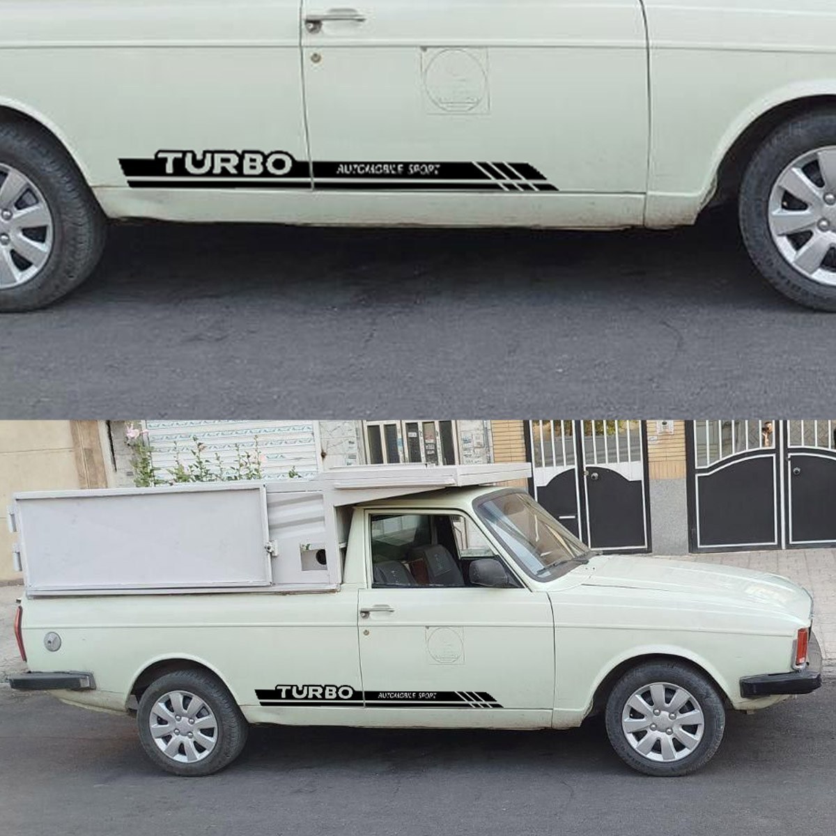 برچسب بدنه خودرو طرح TURBO VANET مناسب برای پیکان وانت بسته 2 عددی (ارسال رایگان)