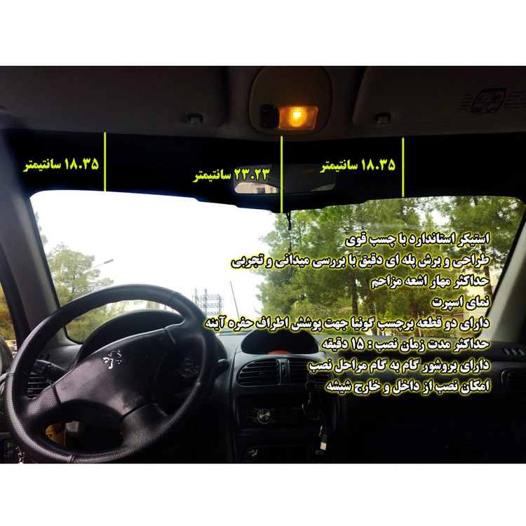 بر چسب ستون و آفتابگیر پژو 206 و 207 و رانا مجموعه 5 عددی (ارسال رایگان)