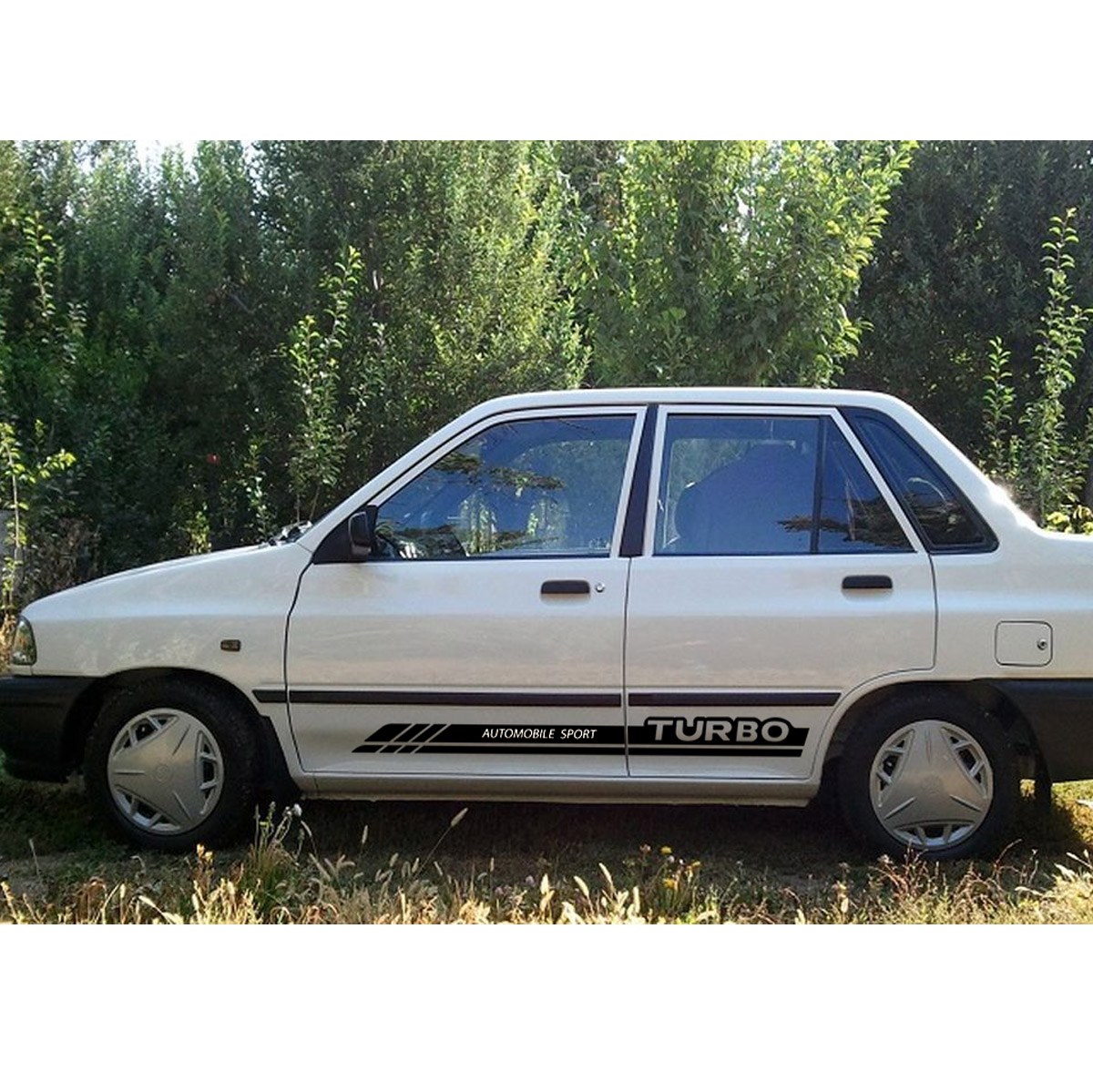 برچسب بدنه خودرو مناسب برای پراید مدل TURBO با برش یکپارچه بسته دو عددی (ارسال رایگان)