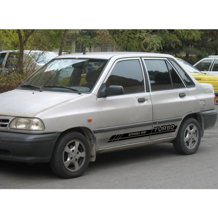 برچسب بدنه خودرو مناسب برای پراید مدل TURBO با برش یکپارچه بسته دو عددی (ارسال رایگان)