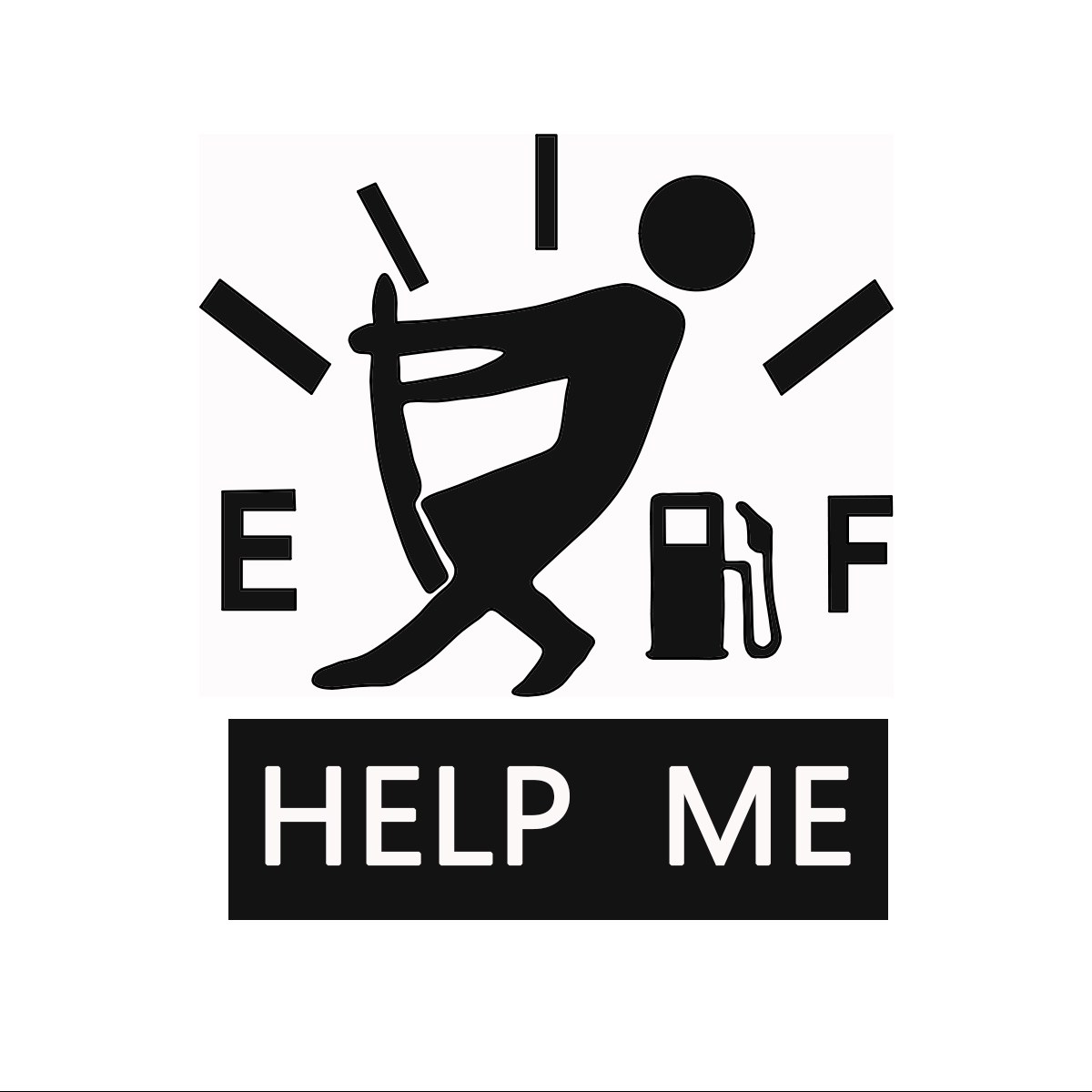 برچسب بدنه ماشین طرح باک خالی مدل HELP ME (پس کرایه)