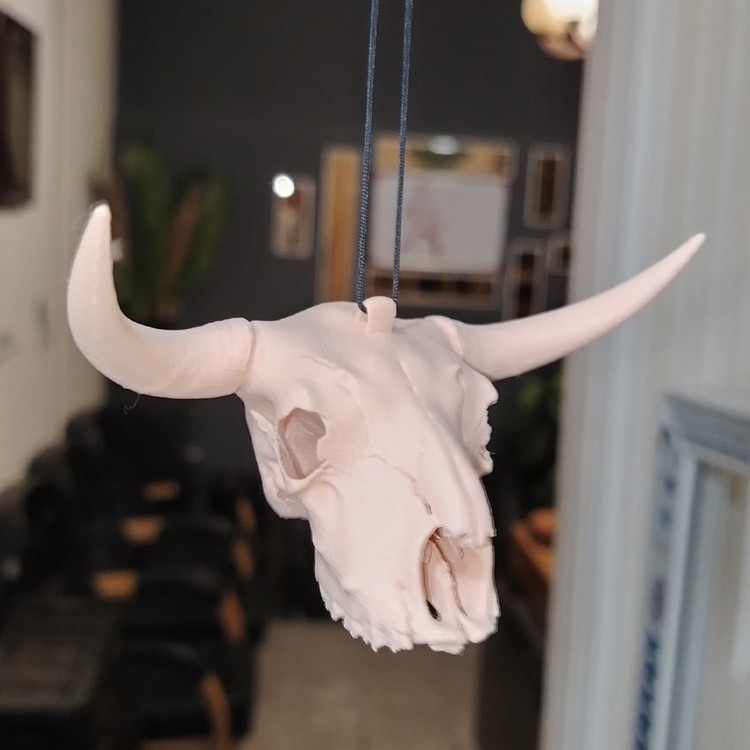 آویز آینه خودرو مدل گاو شاخدار BULL SKULL