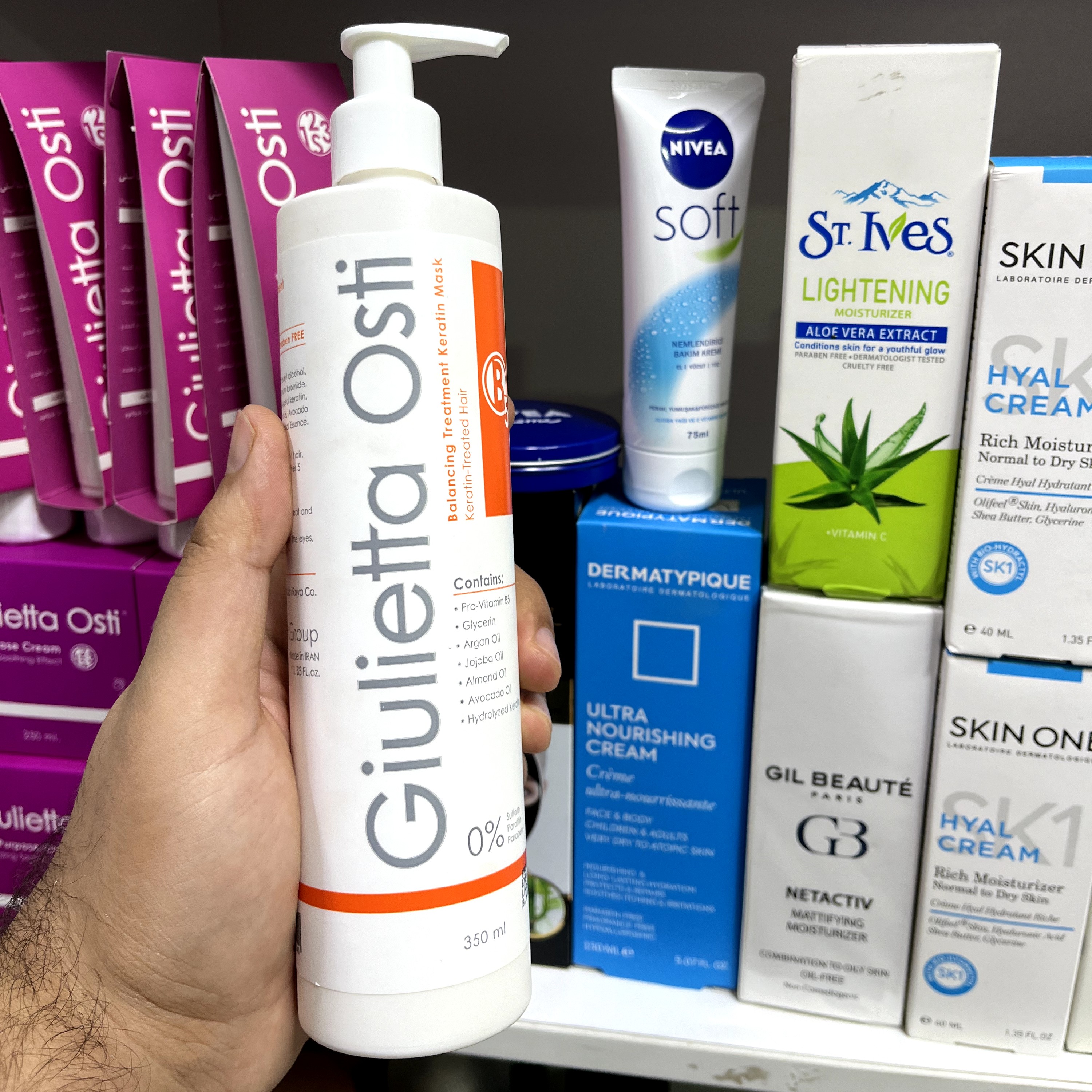 ماسک مو جولیتا استی مدل Keratin حجم 350 میلی لیتر فاقد سولفات پارابن و پارافین