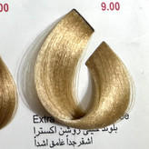 رنگ بلوند خیلی روشن اکسترا 9.00 ،رنگ مو کم آمونیاک پیلون و یک عدد اکسیدان