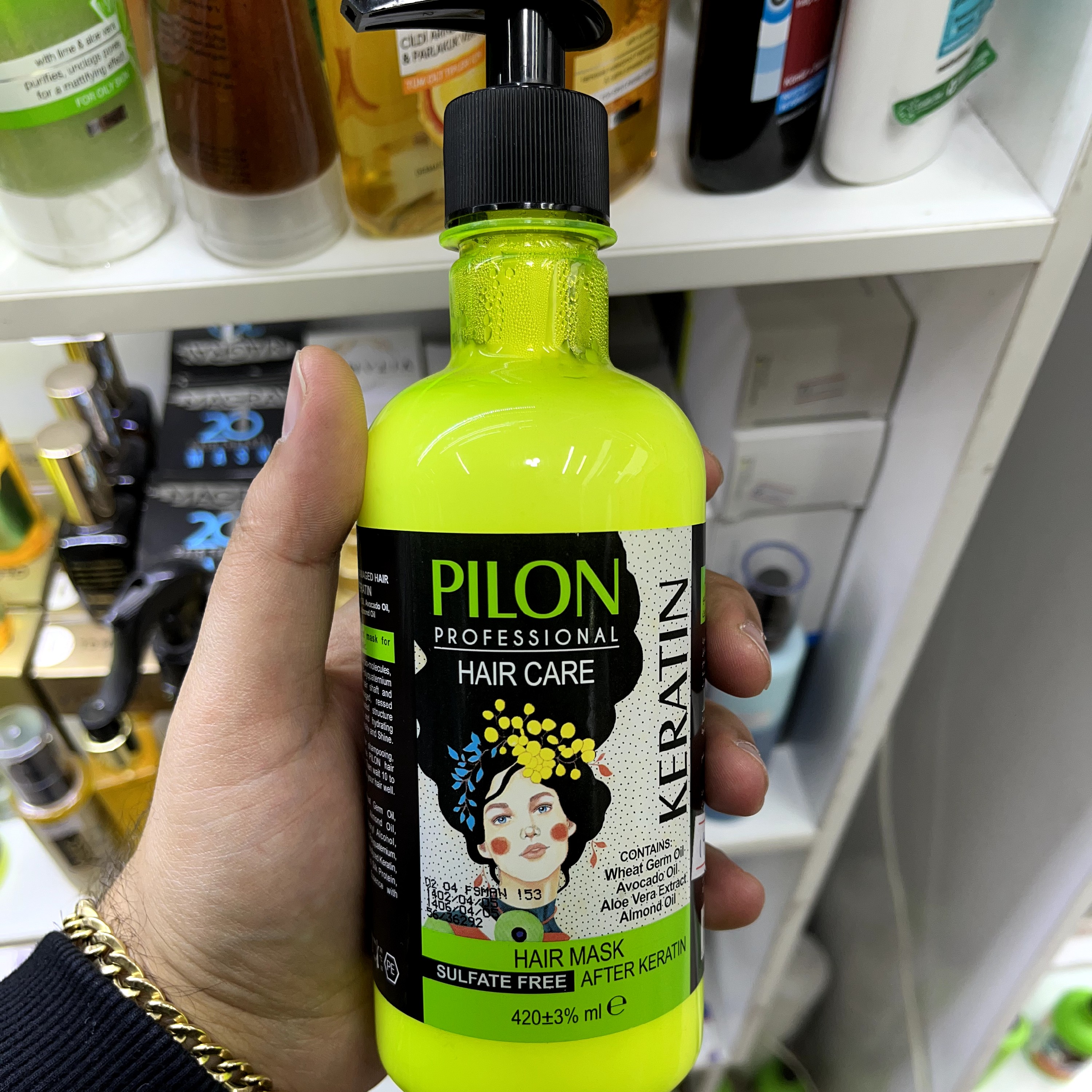 ماسک مو با آبکشی پیلون 420 میل pilon hair mask فاقد سولفات