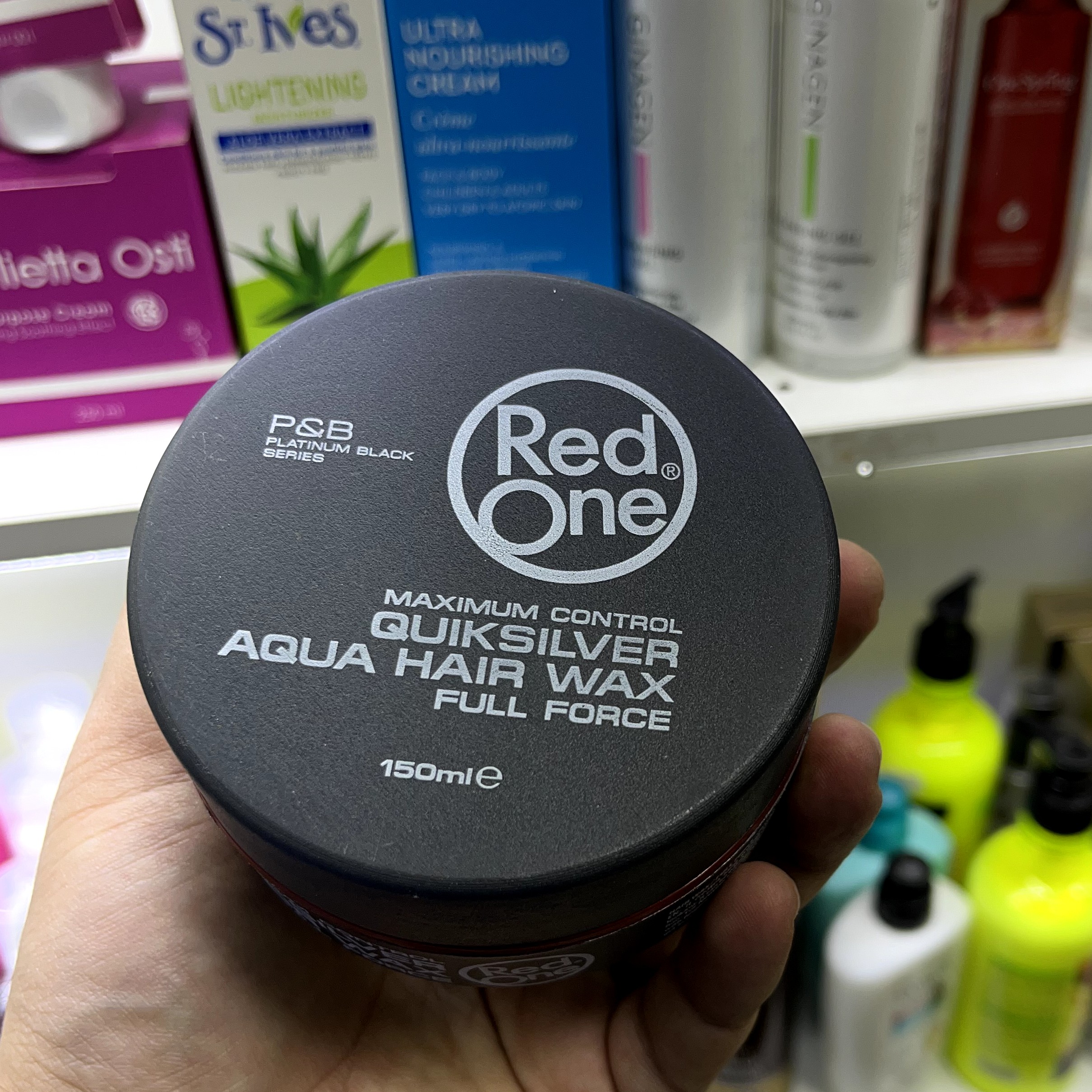 ژل مو سیلور رد وان حجم 150 میلی لیتر    Maximum control Quik silver Aqua hair wax Full force