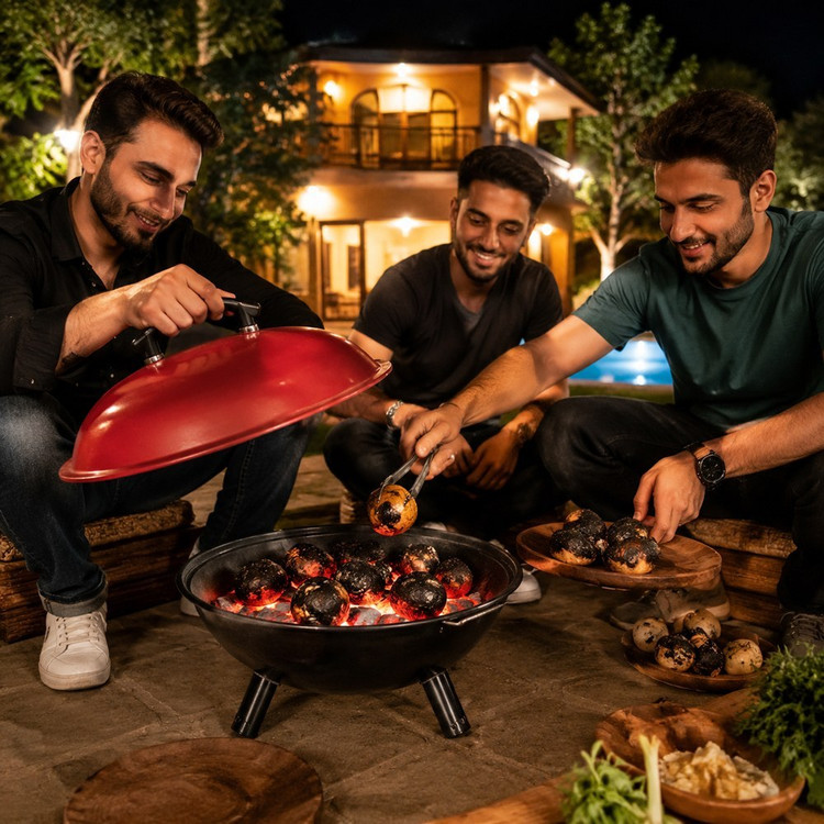 منقل پایه دار گرد
