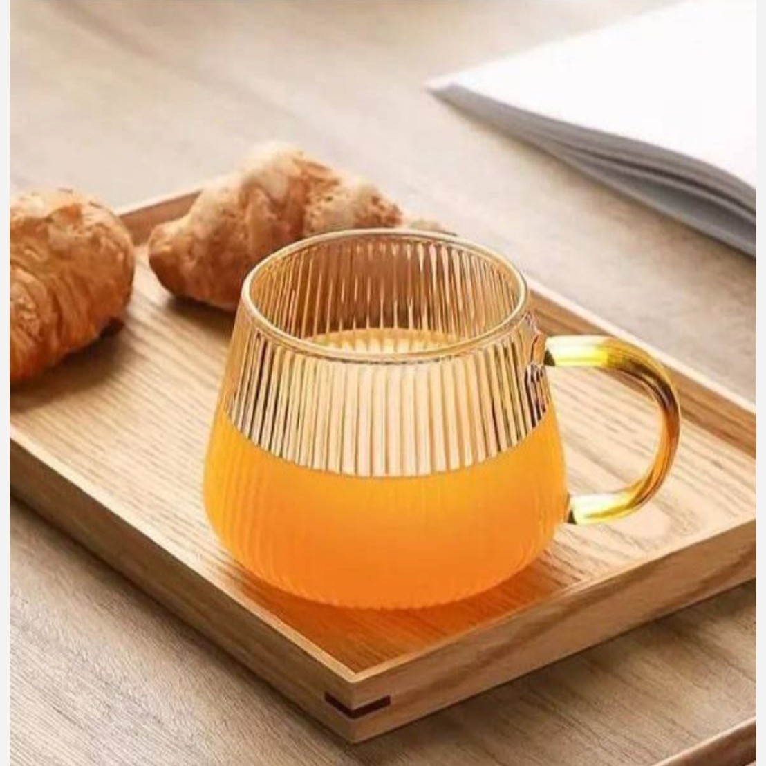 لیوان پیرکس دسته رنگی جور