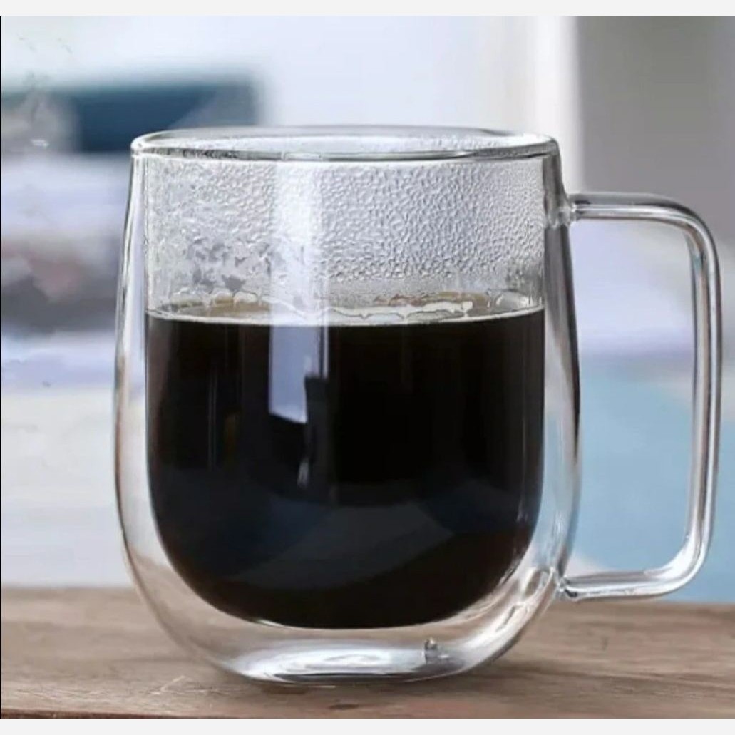 لیوان دوجداره دسته دار گرد بزرگ
