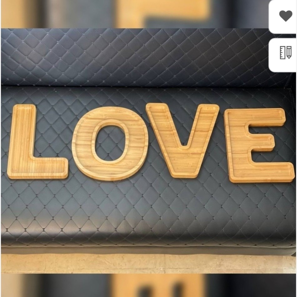 اردوخوری 4 تکه LOVE بامبو بزرگ