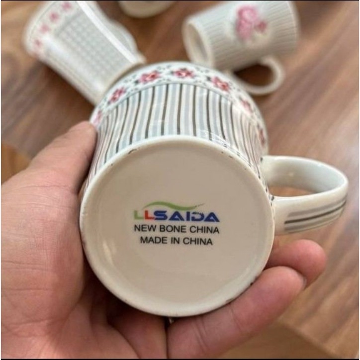 لیوان تک گلدار سرامیکی