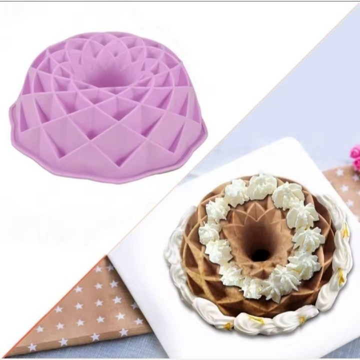 قالب سیلیکونی الماس (کیک ژله دسر) نسوز رنگبندی 24 سانت