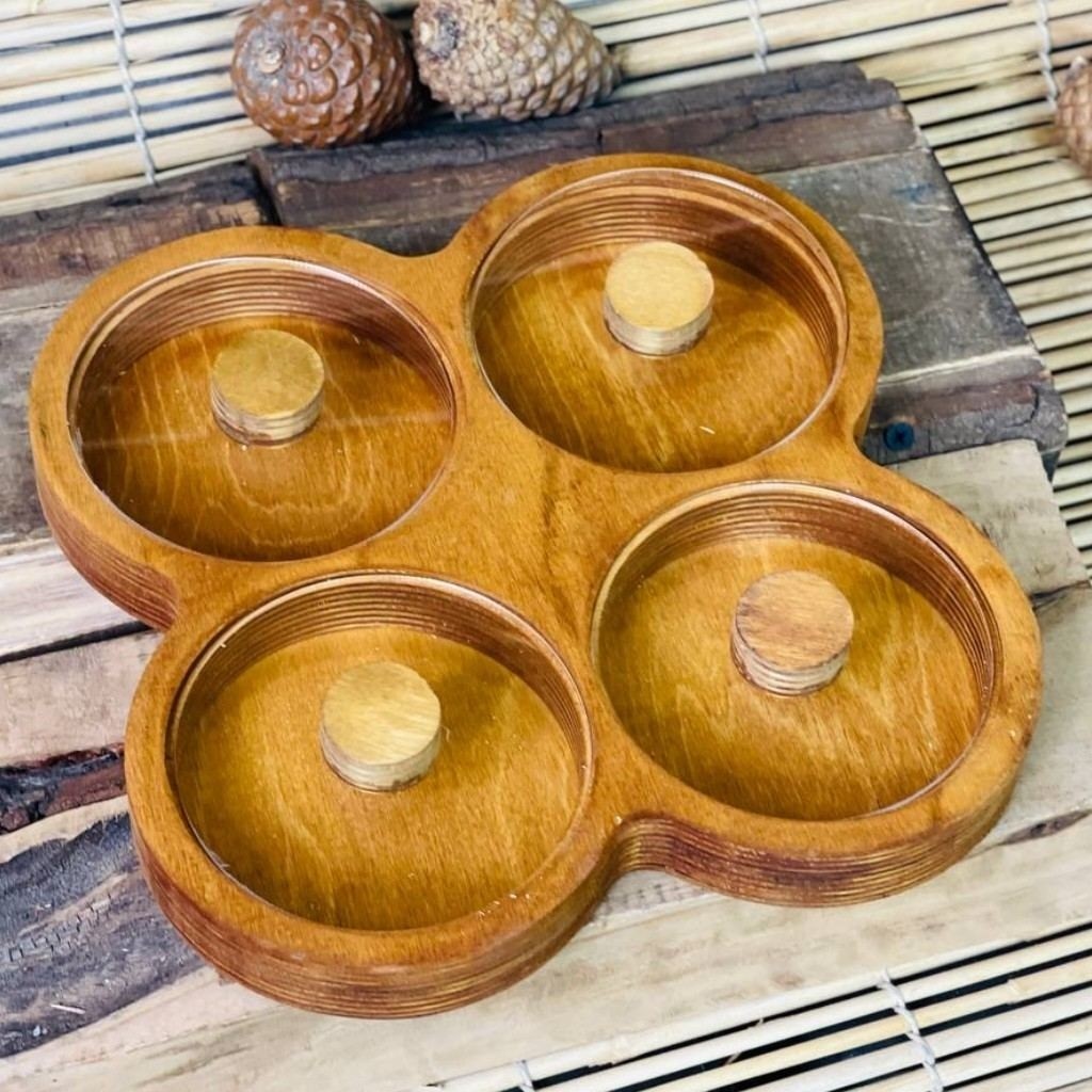 درب تلقی (کاور) چهارخونه گرد چوبی 24 در 24 سانتی