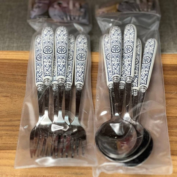 ست قاشق و چنگال سرامیکی شکوفه