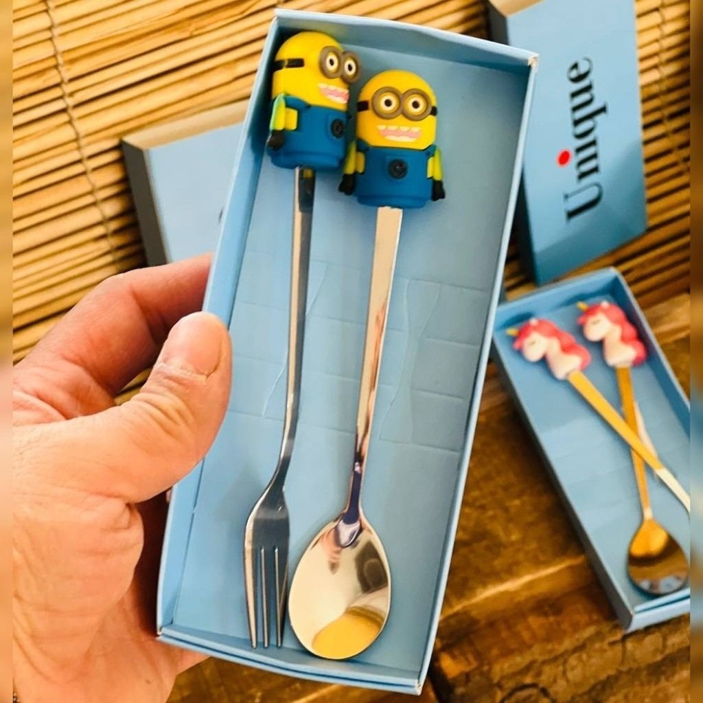 ست قاشق چنگال نوزاد سر سیلیکونی یونیک