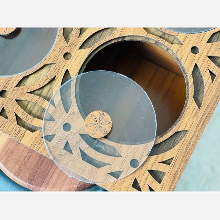 جا دستمال کاغذی (باکس پذیرایی) و اردوخوری چوبی سم سام