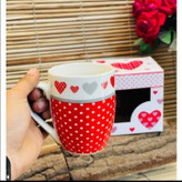 ماگ سرامیکی طرح قلب (لیوان فانتزی) راسل 9x9cm