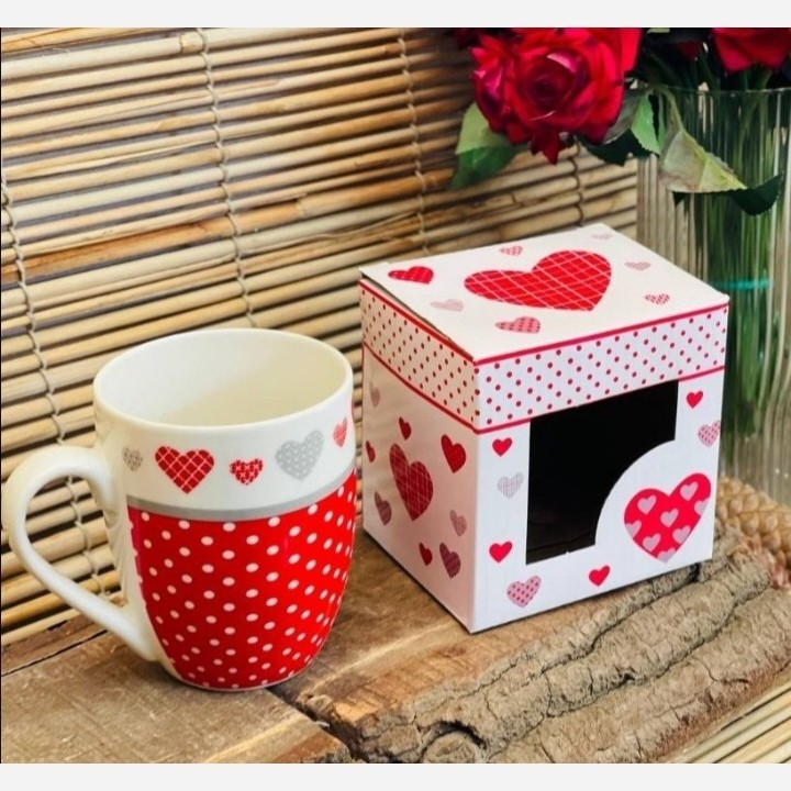 ماگ سرامیکی طرح قلب (لیوان فانتزی) راسل 9x9cm