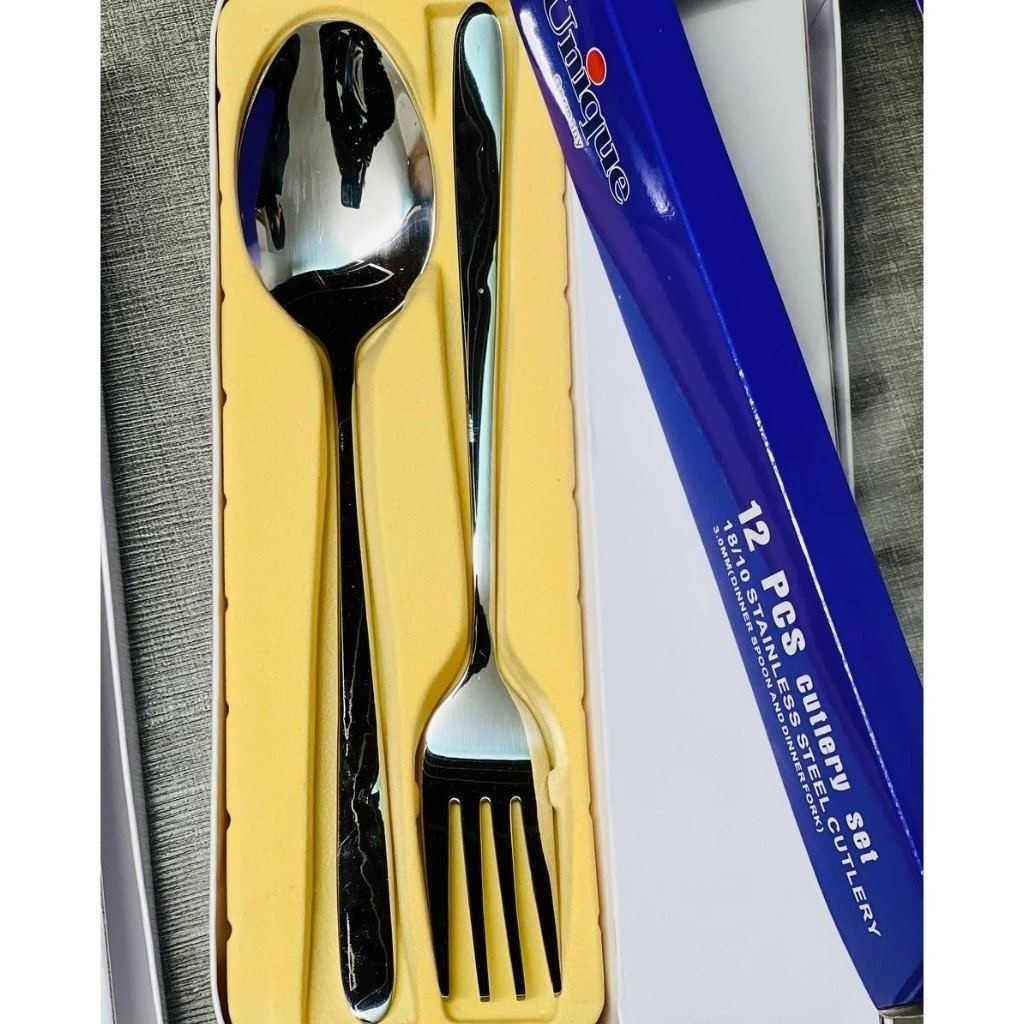 ست قاشق چنگال (سرویس) استیل یونیک 12 پارچه طرح دار